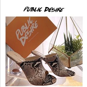 Public Desire Animal print heels size 5